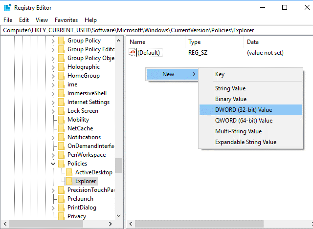 Registry Editor DWORD