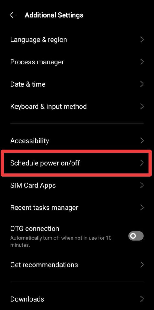 Scheduled power