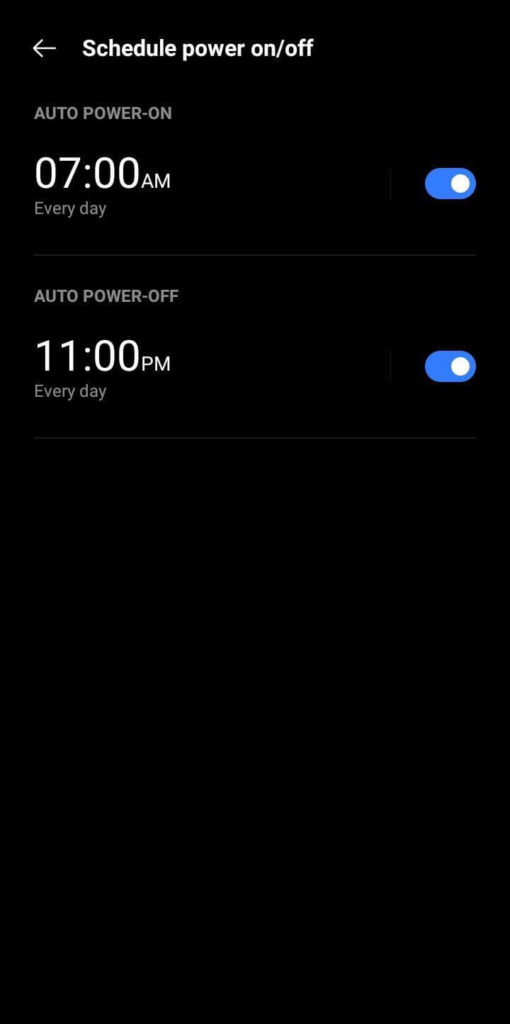 Scheduled power on
