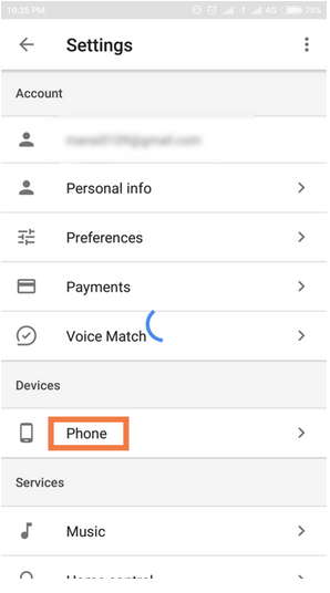 Google Assistant toggle is on or off.