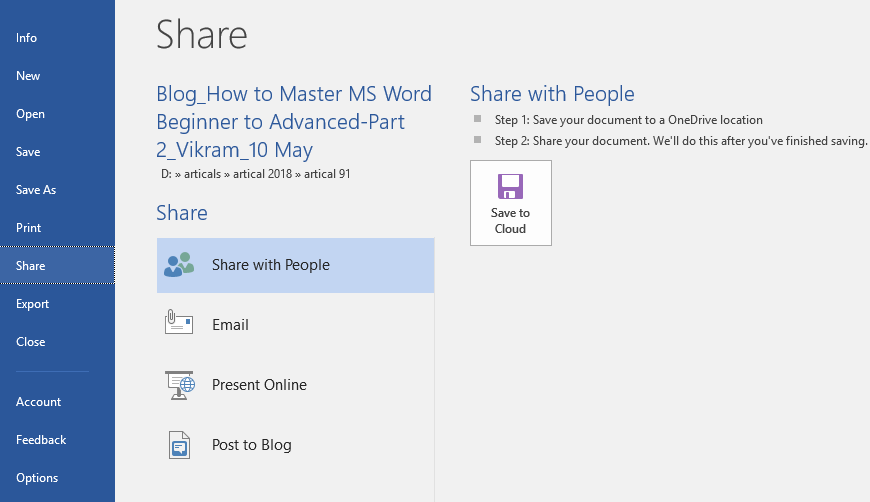 Share Feature