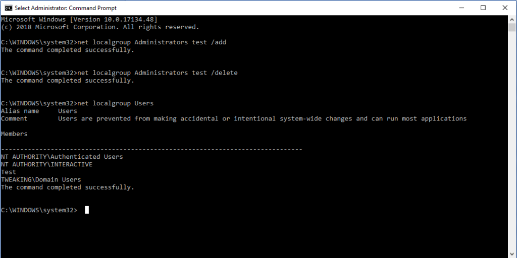 Use Command Prompt To Change User Account Type On Windows 10 4