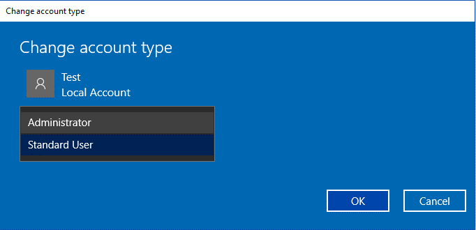 Use Settings To Change User Account Type 4