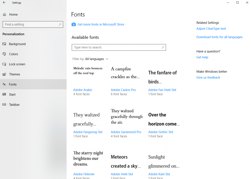 font family 