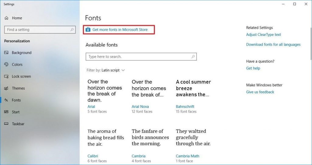  font family 