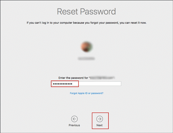 reset a new password