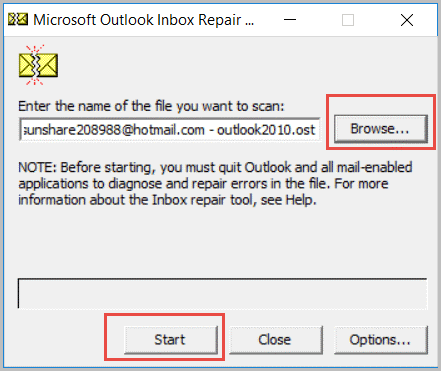 microsoft outlook inbox repair tool not working