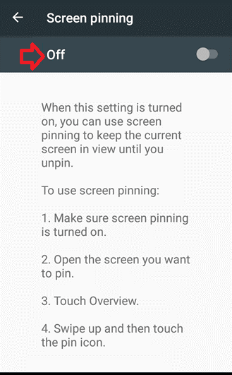 screen pinning step 4