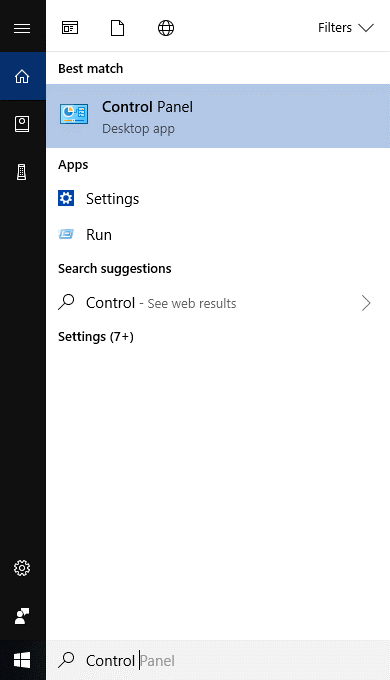 windows control panel