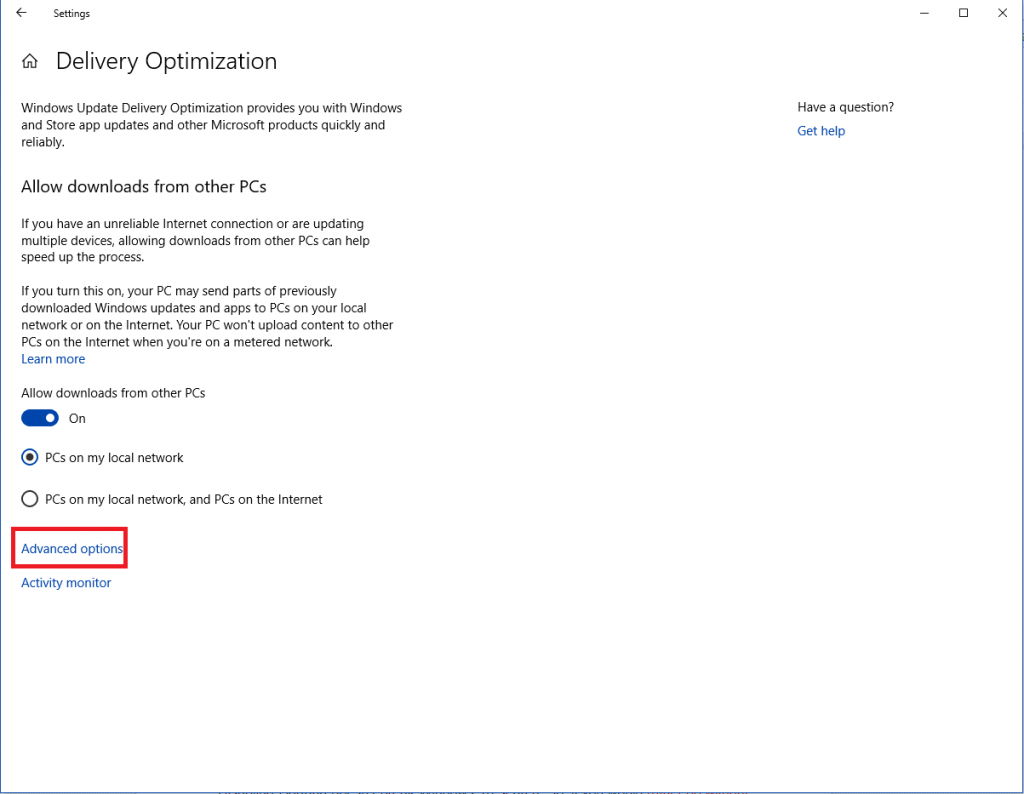 dosvc delivery optimization using all bandwidth