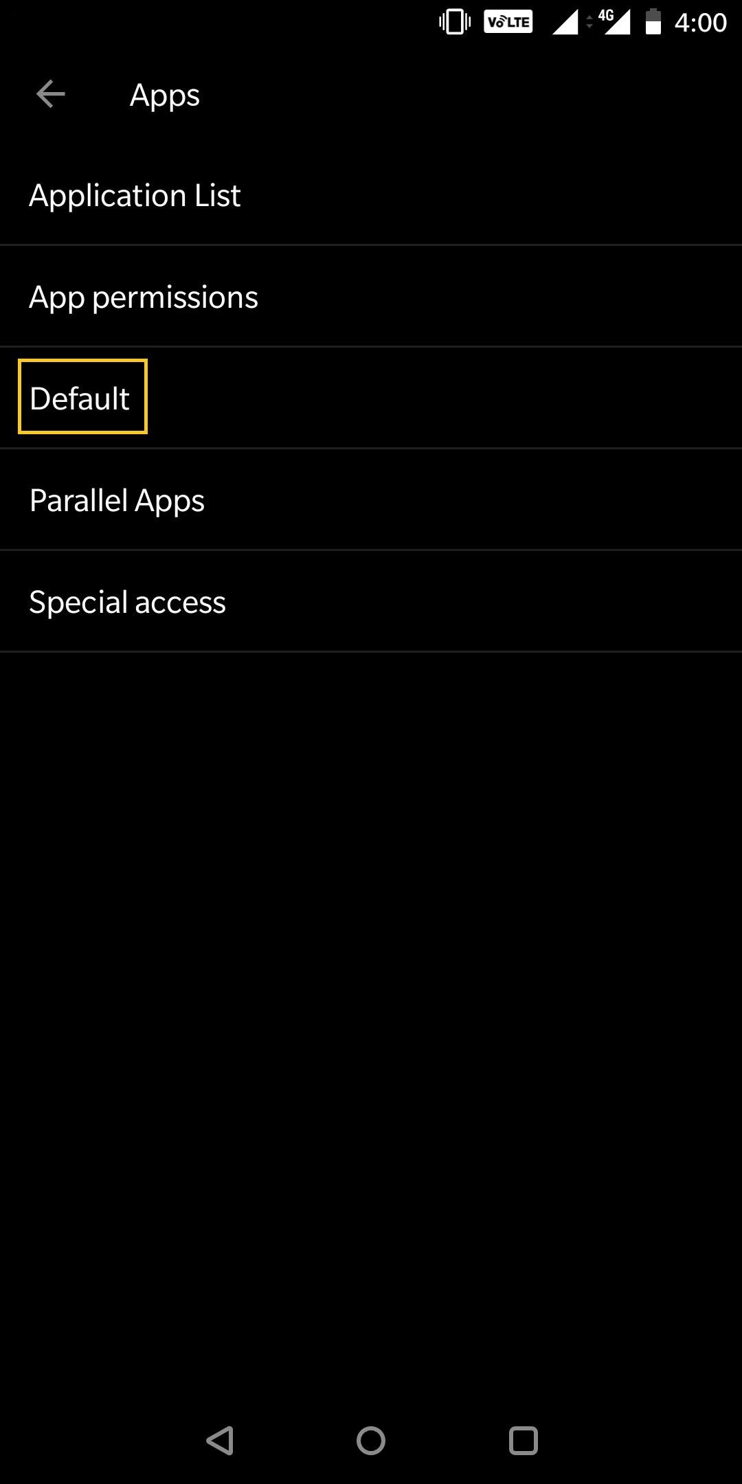 default for android