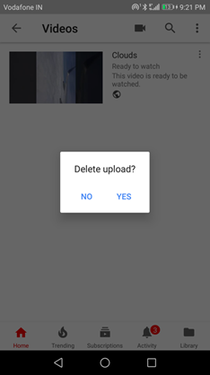 delete upload