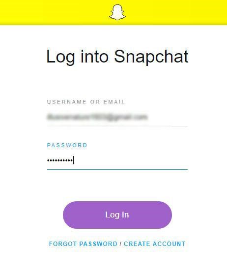 login Snapchat