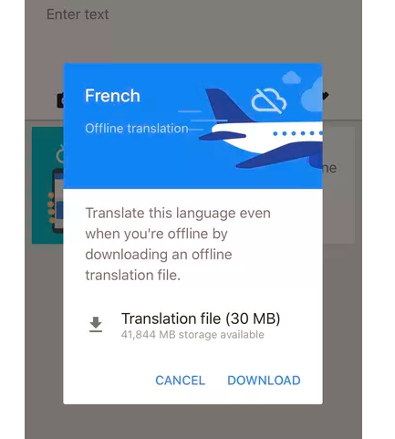 offline translation in google translate