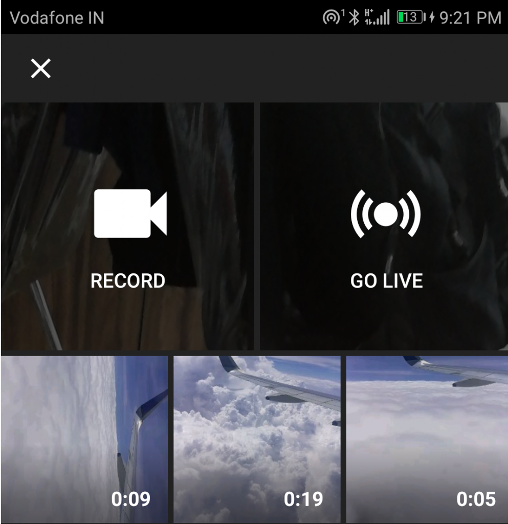 record or go live