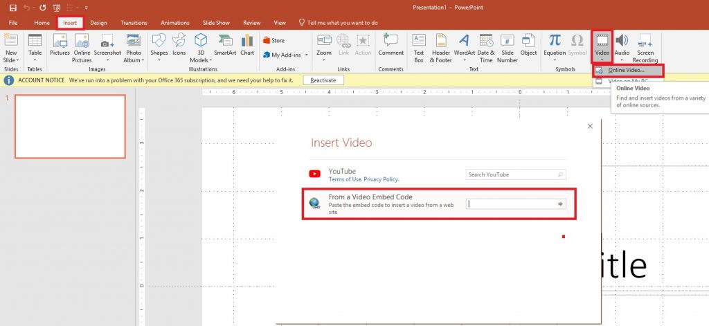 Embed YouTube Videos in PowerPoint