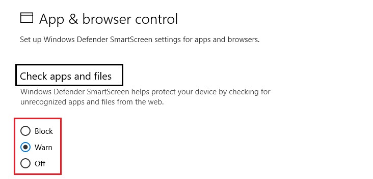 disable windows SmartScreen