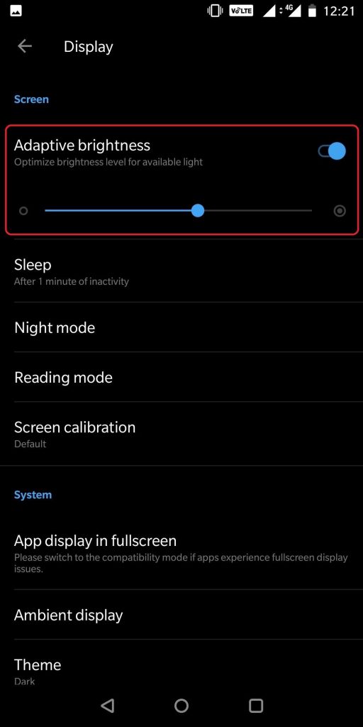 Adaptive brightness