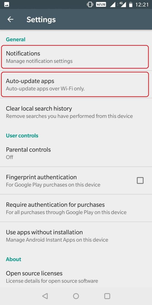Auto-update apps over Wifi