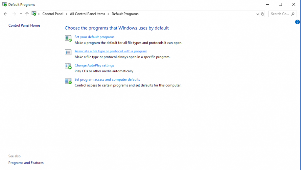 Default Programs