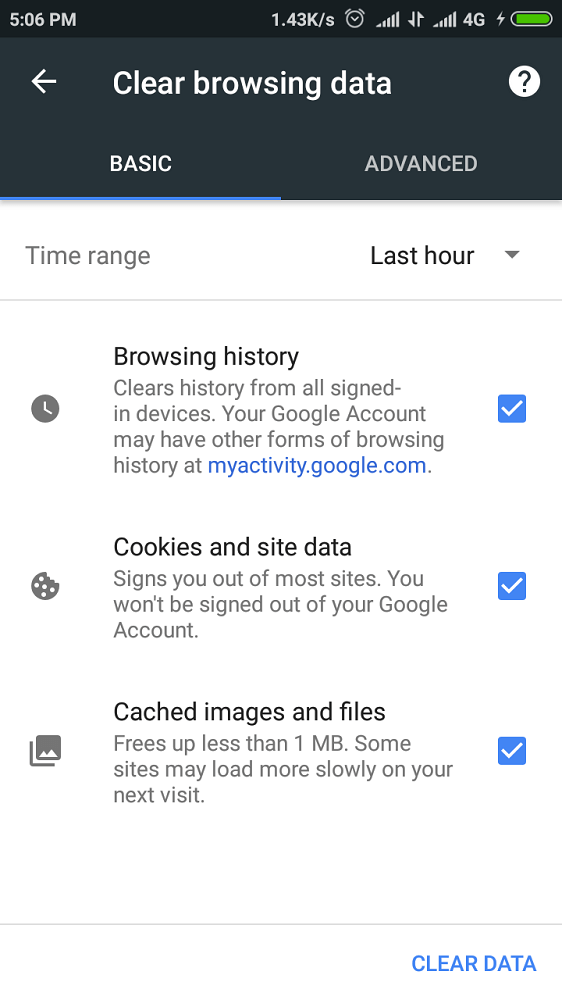 Clear Browsing Data -2