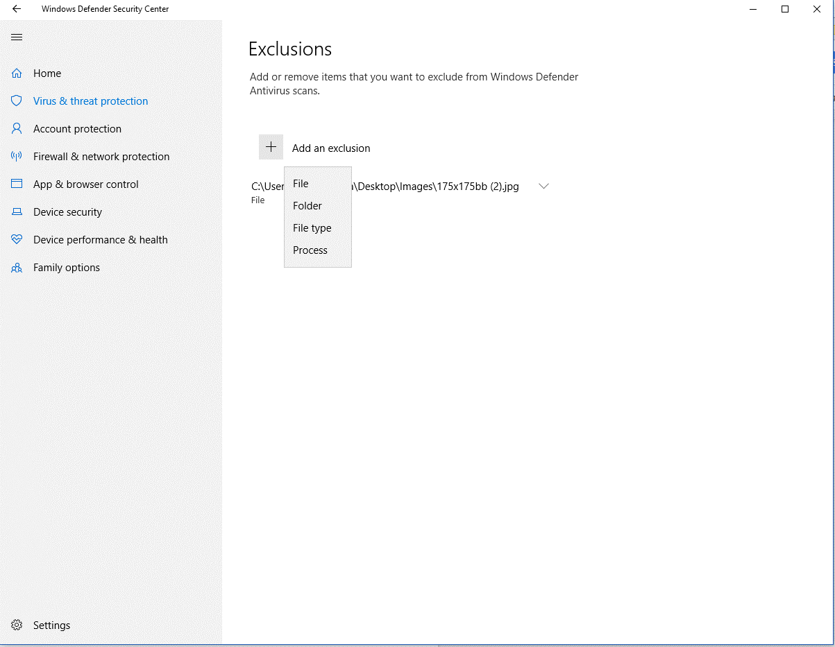  Exclude specific file