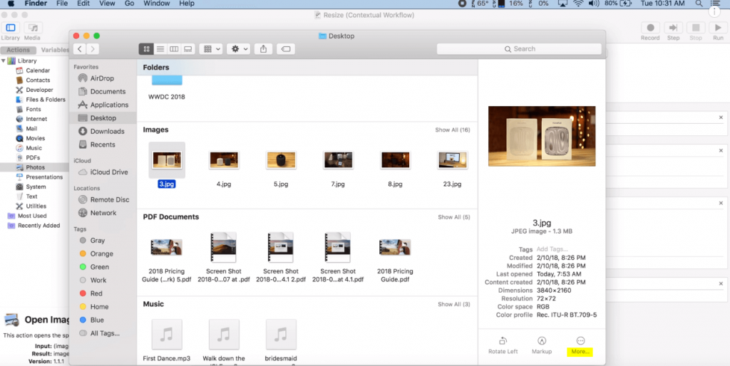 How to create custom Quick Actions in Mojave-9