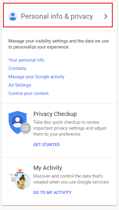 Personal info & privacy