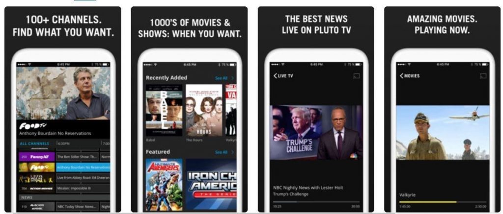 Pluto TV free app for movie watching