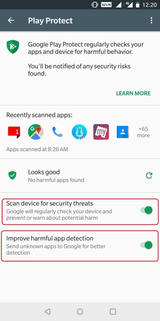 Scan device for security threats