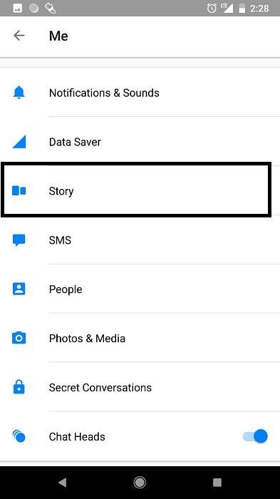 check messanger story