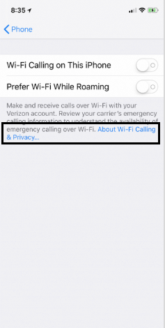 enable Wi-Fi calling