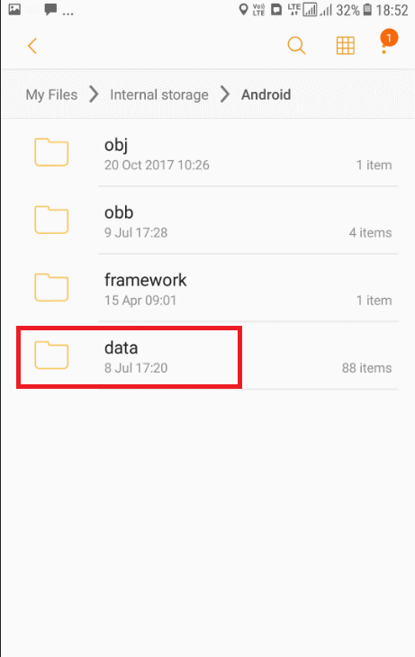find data file android phone