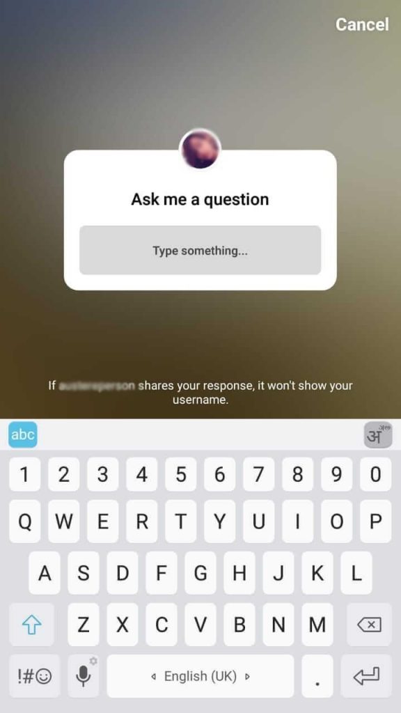 type something to ask question