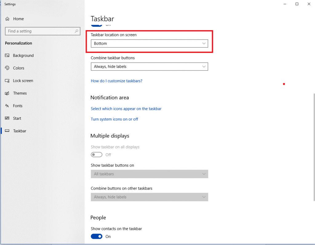 change the position of taskbar-1