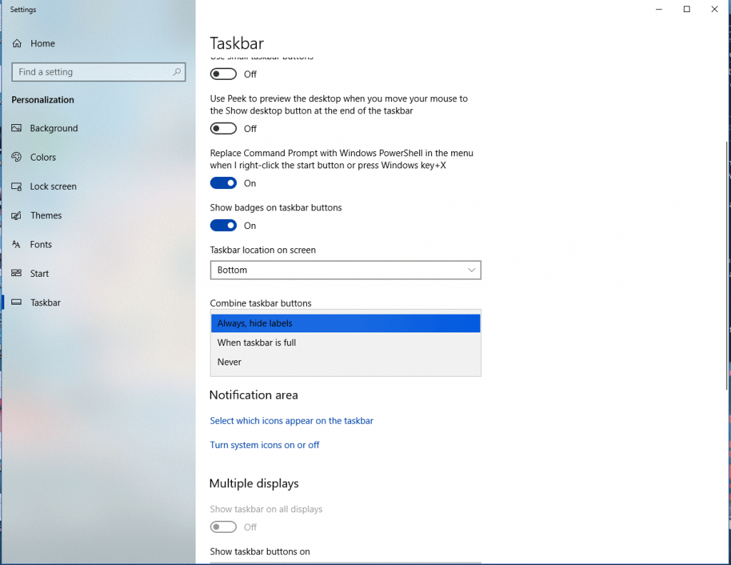 Arrange Taskbar button