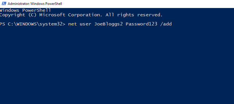 Create New User Account