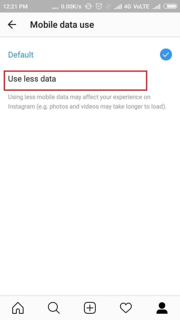 save data usage while using Instagram