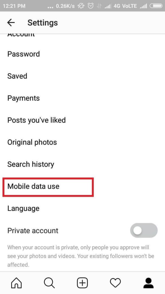 save data while Instagram
