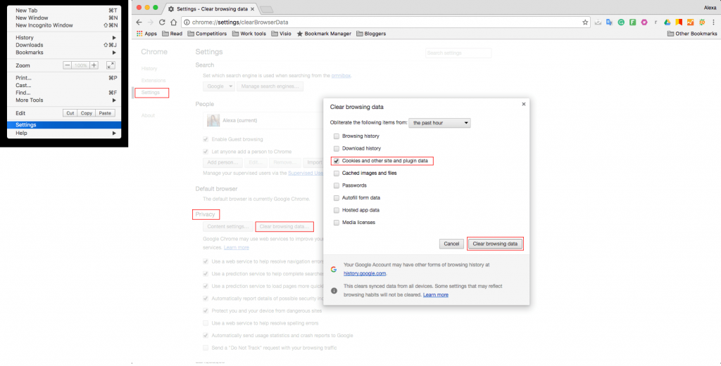 Clear browsing data
