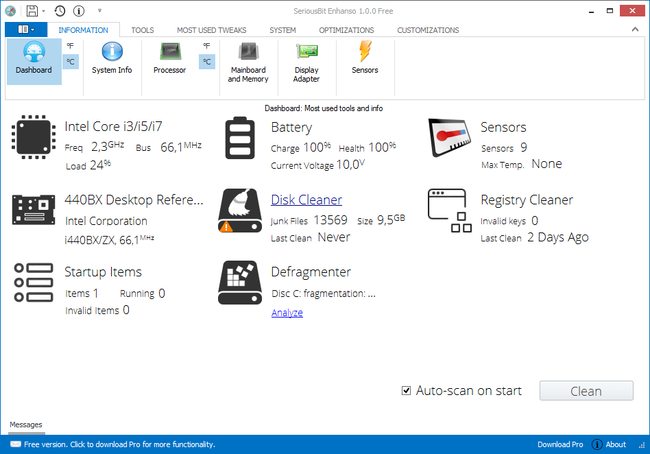 Enhanso, CPU temp monitor