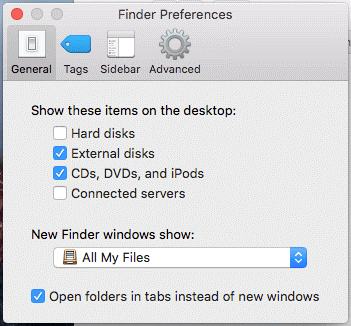 Open General tab