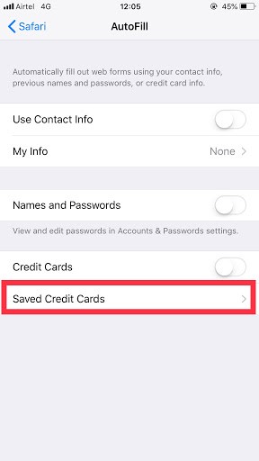Viewing the Credit Card Details in iPhone -2-1