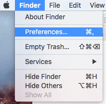 change finder preferences