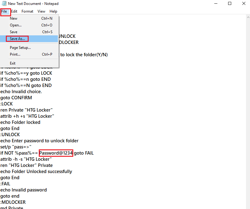 Text-Based Folder Locking step-4