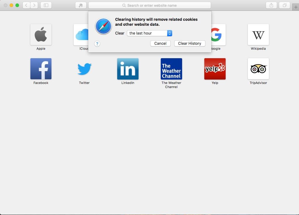 Clear History safari