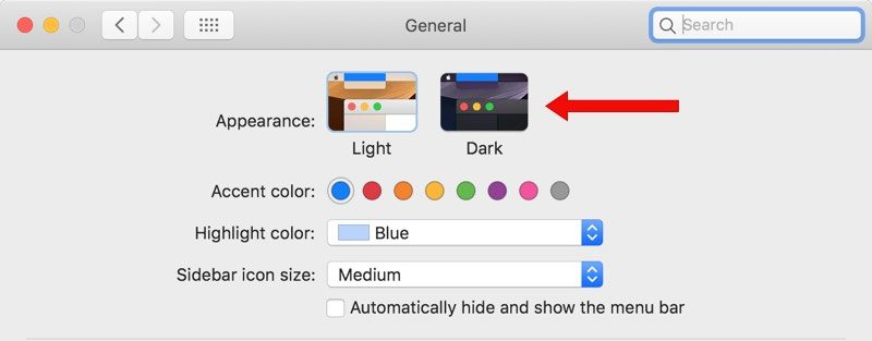 Enable Dark Mode in macOS Mojave -2