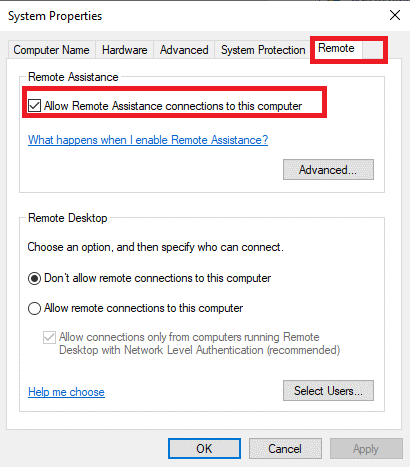 Enable and Disable Remote Assistance in Windows 10 step-5