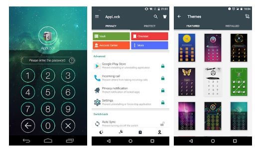Hiding apps Using Applock developed by DoMobile