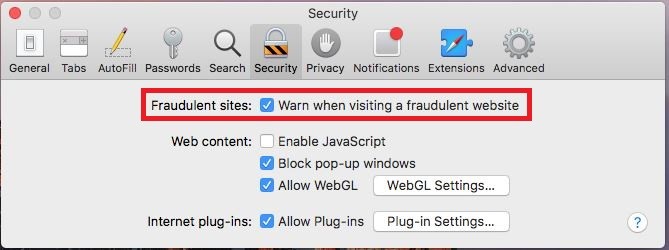 Navigate to Security